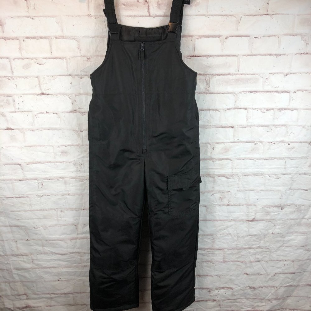 London Fog Kids Youth M 10 / 12 Black Insulated Coverall Snow Ski Pants